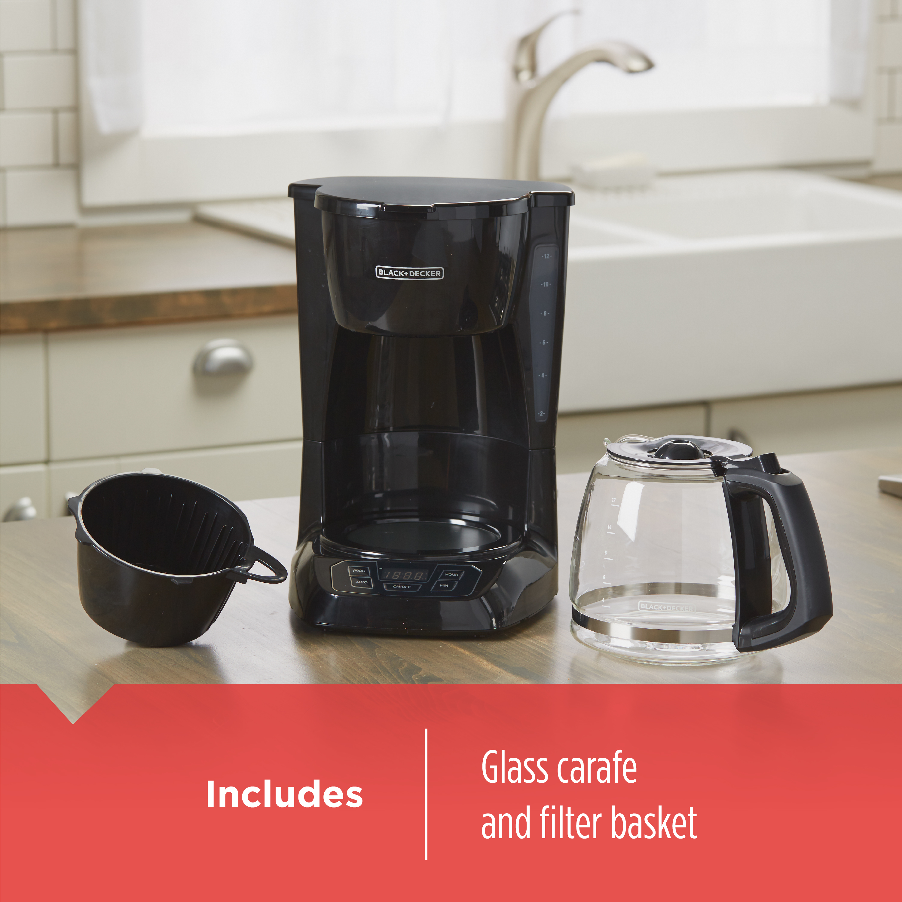 12 Cup Programmable Coffeemaker Black